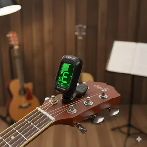 Professional Guitar Tuner for Bass Ukulele - Portable High-Accuracy Chromatic Tuner, Compact Clip-On Tuner for Outdoor Performances Camping Travel. Quick Tuning Tool for Guitar Bass Ukulele, Essential Music Tuner.