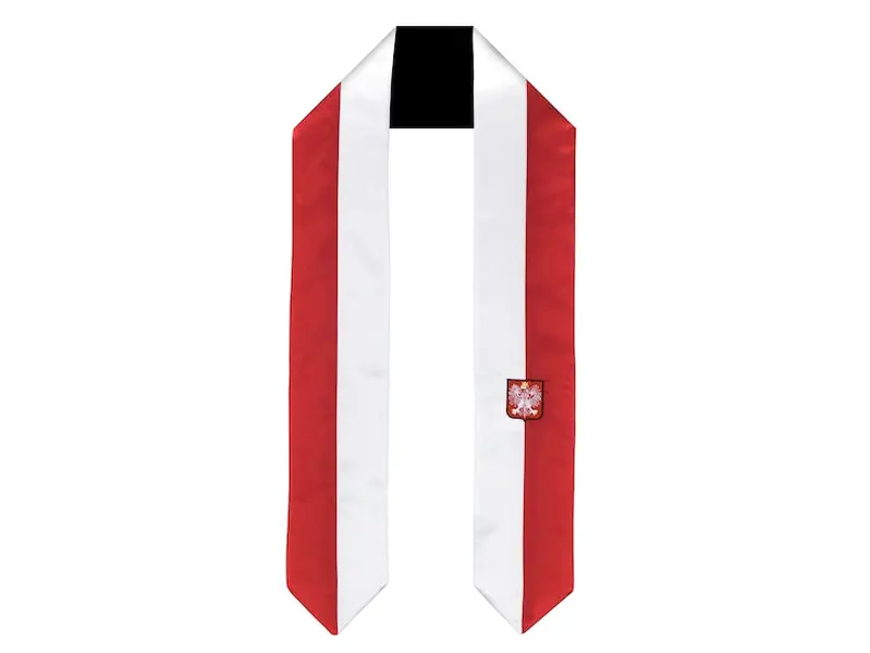 Poland Flag Style Graduation Stole Class of 2025 Sash, Custom Graduation Gift for Student , Mixed Flag Graduation Scarf