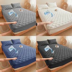 2pcs/3pcs waterproof and dirt-proof mattress cover Soft, comfortable and breathable mattress protector Suitable for bedrooms, guest rooms, apartments, schools and families with children, pets or the elderly Twin/Full/Queen/King (including pillowcases)