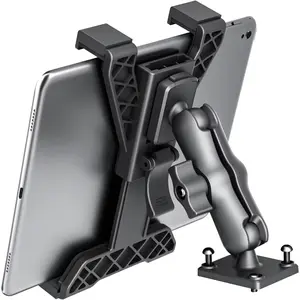 Heavy Duty Drill Base Tablet Holder for Trucks & Boats – Permanent Dashboard Mount for 7-11’’ iPad mini/Air/Pro – Anti-Shake Vibration-Free Navigation Mount for Wall, Desk, Commercial Vehicles
