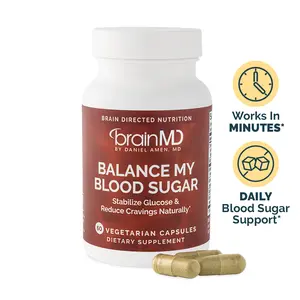 Balance My Blood Sugar | Supports healthy blood sugar and insulin level | Supports optimal brain function with key brain-healthy nutrients - 60 Capsules