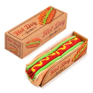Funny Hot Dog Burger Pizza Popcorn Pancake Socks Box - Fathers Birthday Gag Christmas Gifts for Men Teen Boys