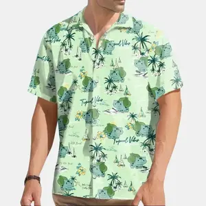 Bulbasaur Seamless Pattern Pokémon Hawaiian Shirt | Cool Summer Anime Vibes for Men & Fans