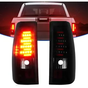 LED Tail Light Fit for Chevy Silverado & for GMC Sierra 1500 2500 HD 2003-2006, Silverado Sierra 3500 2004-2006, Silverado/Sierra Classic Models 2007, Taillight Assembly Black Housing Smoke Lens
