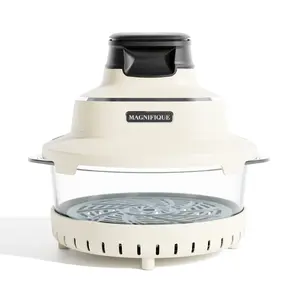 Magnfifque Air Crisper Glass Air Fryer, No Toxic Coating, Interchangeable Dual Capacity Pot 4-in-1 Air Fryer