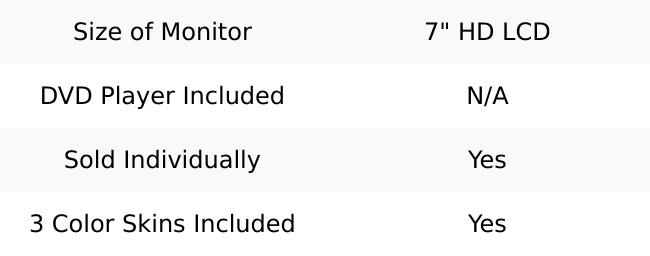 VH-70CC | Universal Headrest w/ 7" LCD & 3 Color Covers