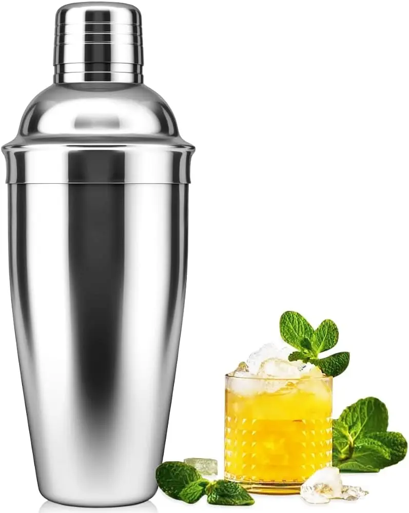 Professional 24oz Cocktail Shaker with Built-in Strainer – Easy Drink Mixer for Margaritas & Home Bar