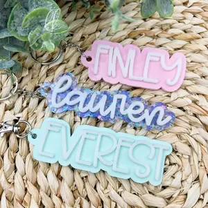 Custom Name Bag Tag | Acrylic Keychain | Backpack Tag | Diaper Bag Tag | Cheer Keychain
