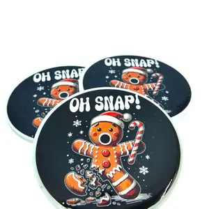 Gingerbread Man Christmas Holiday Coaster - Festive Gingerbread Man Design for Holiday Table Protection & Decor