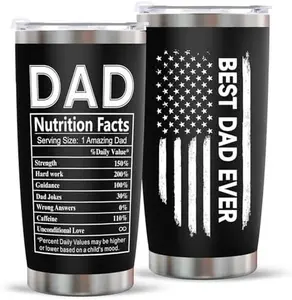[Father's Day Gift] Fathers Day Dad Gifts for Men- 20Oz Stainless Steel Tumbler Indoor Outdoor Work Essentials Leakproof Camping Gym Office Cup with Lid and Straw Birthday Gifts for Him Stepdad Husband Dad Uncle