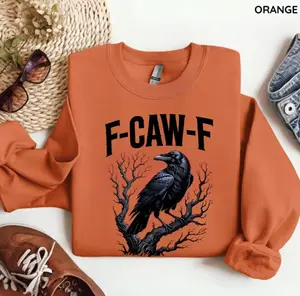 F-Caw-F Raven TShirt - Sweatshirt - Hoodie, Crow Tree Graphic Sweatshirt, Gothic Dark Bird Tee, Sarcastic Halloween Fans Tee, Edgy Bird Tee, Full Sizes