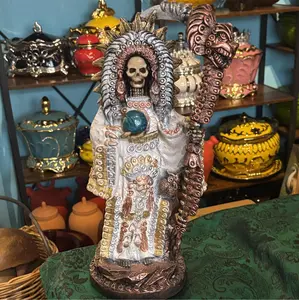 Santa Muerte Aztec style White 16 inch charged