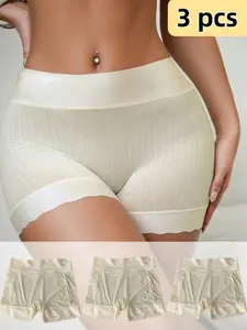 Women's Comfortable Underwear Set, Daily Use Flat Lined Panties, Versatile Base Layer Undies, Pack of 3, Casual Fit