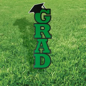 Green Graduation Party Yard Stake, 11" x 30"