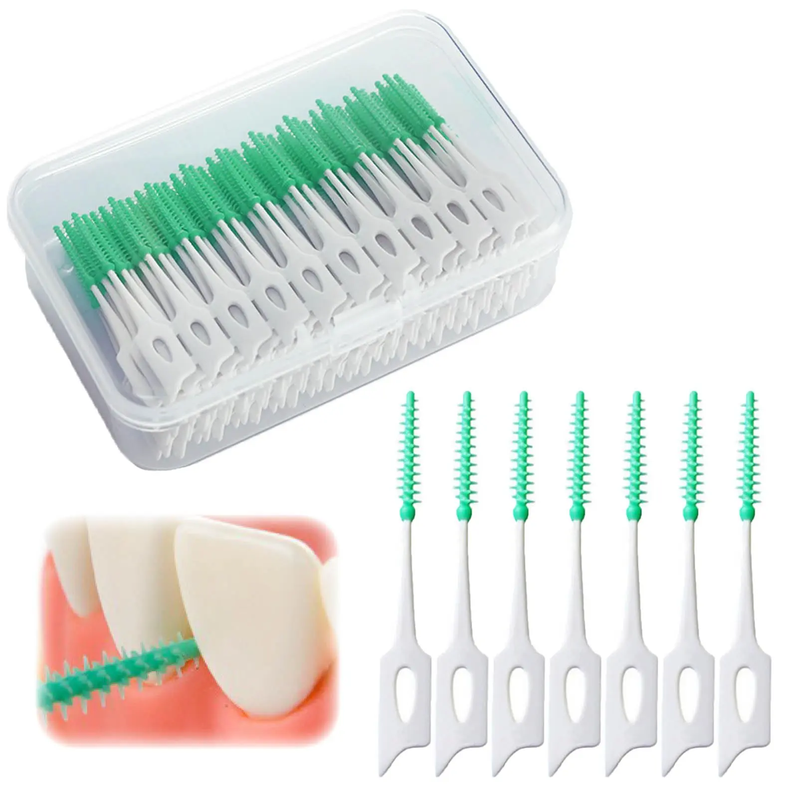 160 Sets Soft Silicone Interdental Brushes, Gentle Cleaning Toothpicks for Adults, Portable Size with Storage Box, High-Quality Oral Care Gift, Lightweight, School, Friends