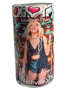 Madison Pisani Collection 4:1 Tumbler - Music Design - 16 oz Drinkware with Lid & Straw - Authentic Country