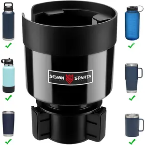 Car Cup Holder Expander with Adjustable Base, Compatible For Hydro Flasks 32/40 Ounce,Yeti Ramblers 20/26/30 Ounce, Other Bottles in 3.4"-3.8" (Black)
