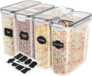 Kitchen Cereal Containers Storage - 4 Pack Airtight Food Storage Containers & Cereal Dispenser For Pantry Organization And Storage - Canister Sets For Kitchen Counter Utensils Tin
