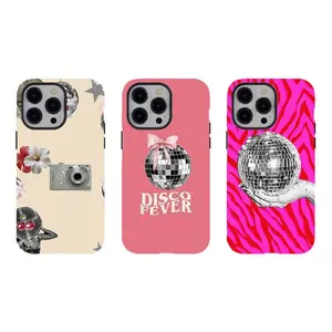 [No magnetic]  Disco Fever Retro Phone Case,Aesthetic Dual-Layer design durable phone Cover,Disco Ball & Zebra Print for iPhone 17 16 15 14 13 12 11 8 7 for Samsung Series,Shockproof Protective hard Cover,perfect gift for her