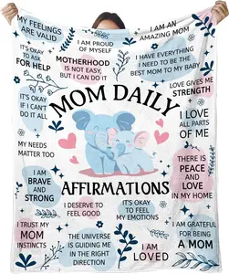 [SummerVibes] JOOCAR New Mom Gifts for Women Blanket, Gifts for New Mom with Mom Daily Affirmations Messages, First Time Mom Gifts Ideas, New Pregnancy Gifts for Mom, Home Decor