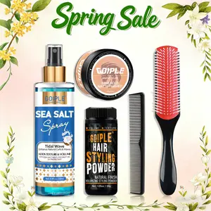 Men Hair Styling Kit Clay Sea Salt Spray Powder Brush for Textured Styles Matte Volume Natural Look Haircare bf valentine's gift