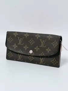 Pre-owned Louis Vuitton Canvas Clutches & Wristlets Monogram Emilie Long Wallet Rose Ballerine JC121LV