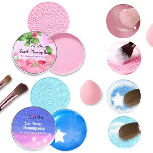 ZaiDoc Star Cleansing Soap for Makeup Brushes & Puffs - Peach Scented Deep Cleaning with Free Silicone Mat - Ideal for Makeup Artists #MakeupTools