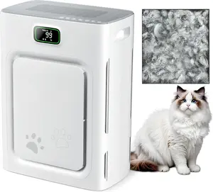 Pet Air Purifier for  Large Room 2500 sq ft, H13 HEPA Washable Double-Sided Filter, Air Cleaner for  Dander Odor  Pollutant  Dust, PM2.5 Air Quality , Auto Mode, Grey