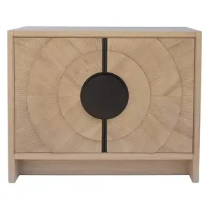 On Target Two Door Cabinet - Fine Oak Wood Finish - Furniture / Cupboards & Cabinets