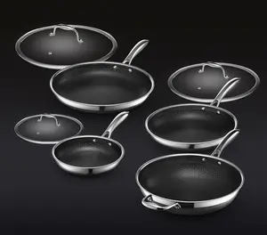 7 pc HexClad Hybrid Cookware Set w/ Lids & Wok