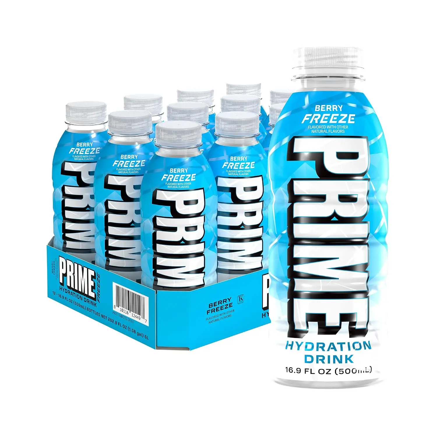 Hydration BERRY FREEZE, Sports Drinks, Electrolyte Enhanced for Ultimate Hydration, 250mg BCAAs, B Vitamins, Antioxidants, Low Sugar, 16.9 Fl Oz, 12 Pack