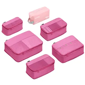 6 Set Compression Packing Cubes for Travel Essentials, Luggage Organizers for Suitcases and  Backpacks, Space Saving Storage Bags