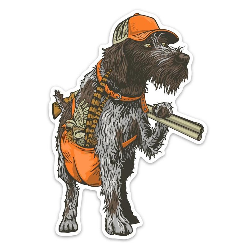 Bearded Bird Dog Decal Sticker, Waterproof Hunting Dog Vinyl For Trucks, Coolers, Bottles, Laptops, Funny Bearded Upland Retriever Art, Gifts For Bird Hunters And Dog Lovers Outdoors