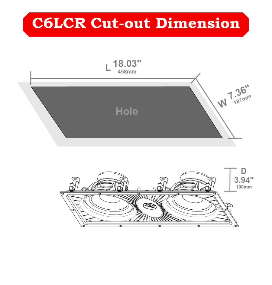 Clearus C6LCR Dual 6.5" LCR In-Wall Speaker