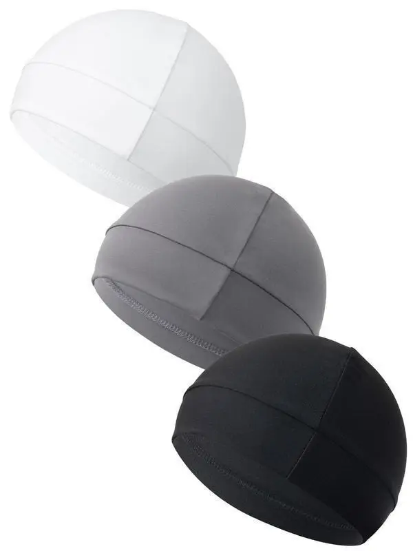 Unisex Plain Color Multifunctional Skull Caps, 2025 Summer Sportive Beanie Fitted Hat for Men & Women, Stretchy Helmet Liner Hat, Biking Accessory for