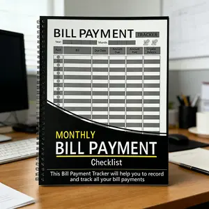 Spiral Bound Monthly Bill Payment Tracker - Durable Budget Organizer Notebook with Payment Checklist planner