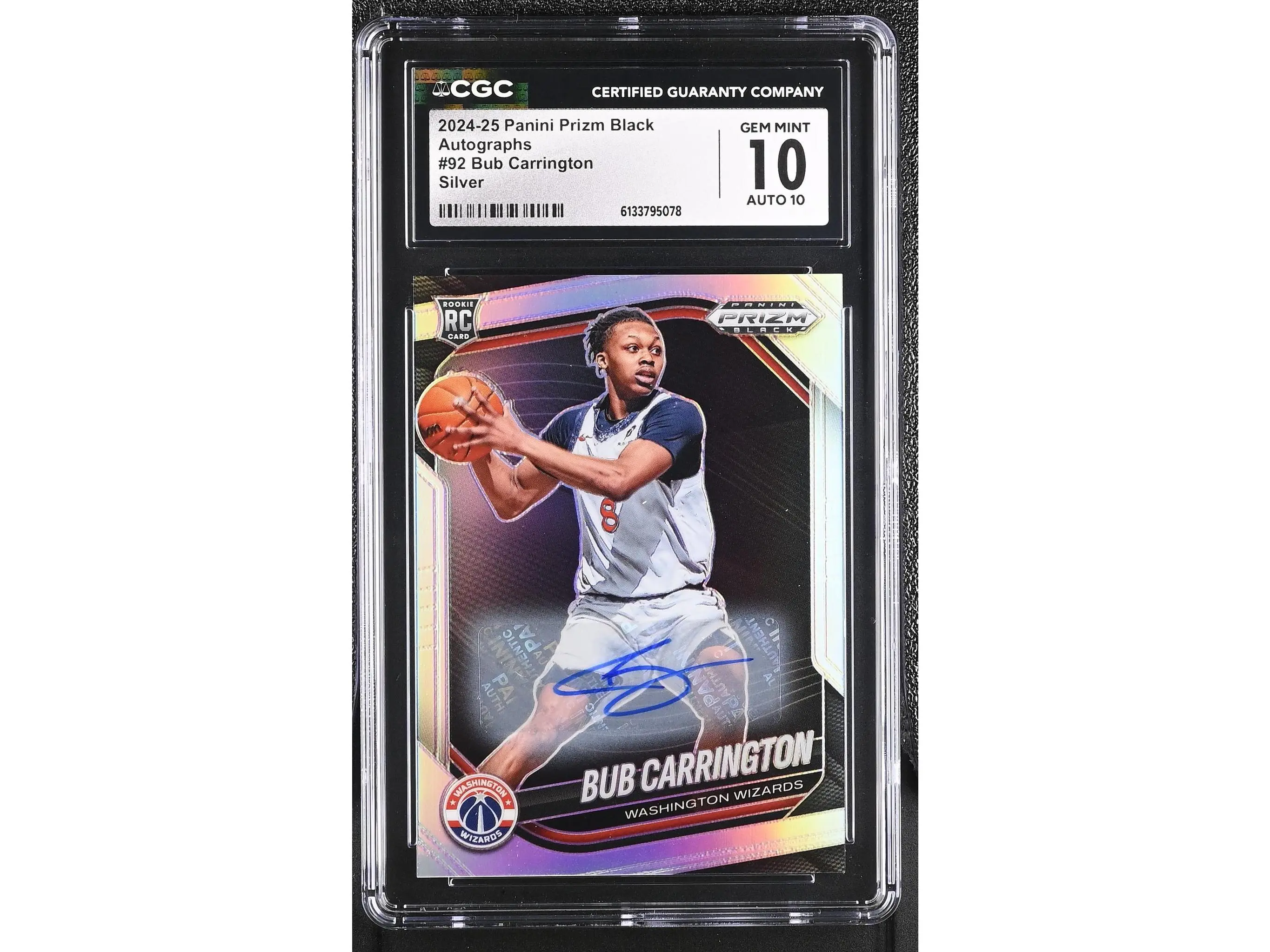 2024 Prizm #92 Bub Carrington Black Autographs Auto CGC 10