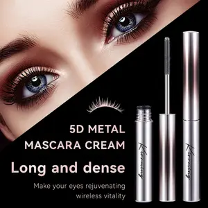 5D Metal Tube Eyelash Mascara, waterproof and long-lasting styling, long and thick without smudging, with a curled and fine brush head that doesn't clog.