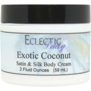 Exotic Coconut Satin and Silk Cream,  Body Cream, Body Lotion