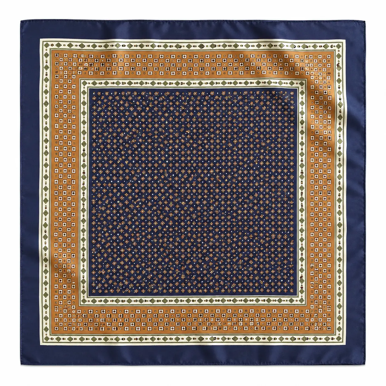 Scarf, navy blue retro square scarf, soft and lightweight headband, elegant Korean style shawl, suitable for both boys and girls