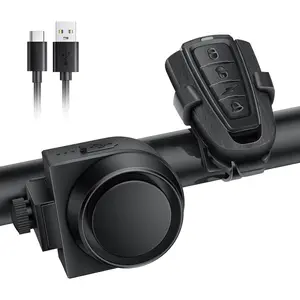 115dB Bicycle Alarm, Suitable for Electric Bikes, Adjustable Motorcycle Alarm, Waterproof and USB-C Rechargeable Bicycle Anti-Theft Alarm, Suitable for Cars, Motorcycles, Scooters, Electric Bikes