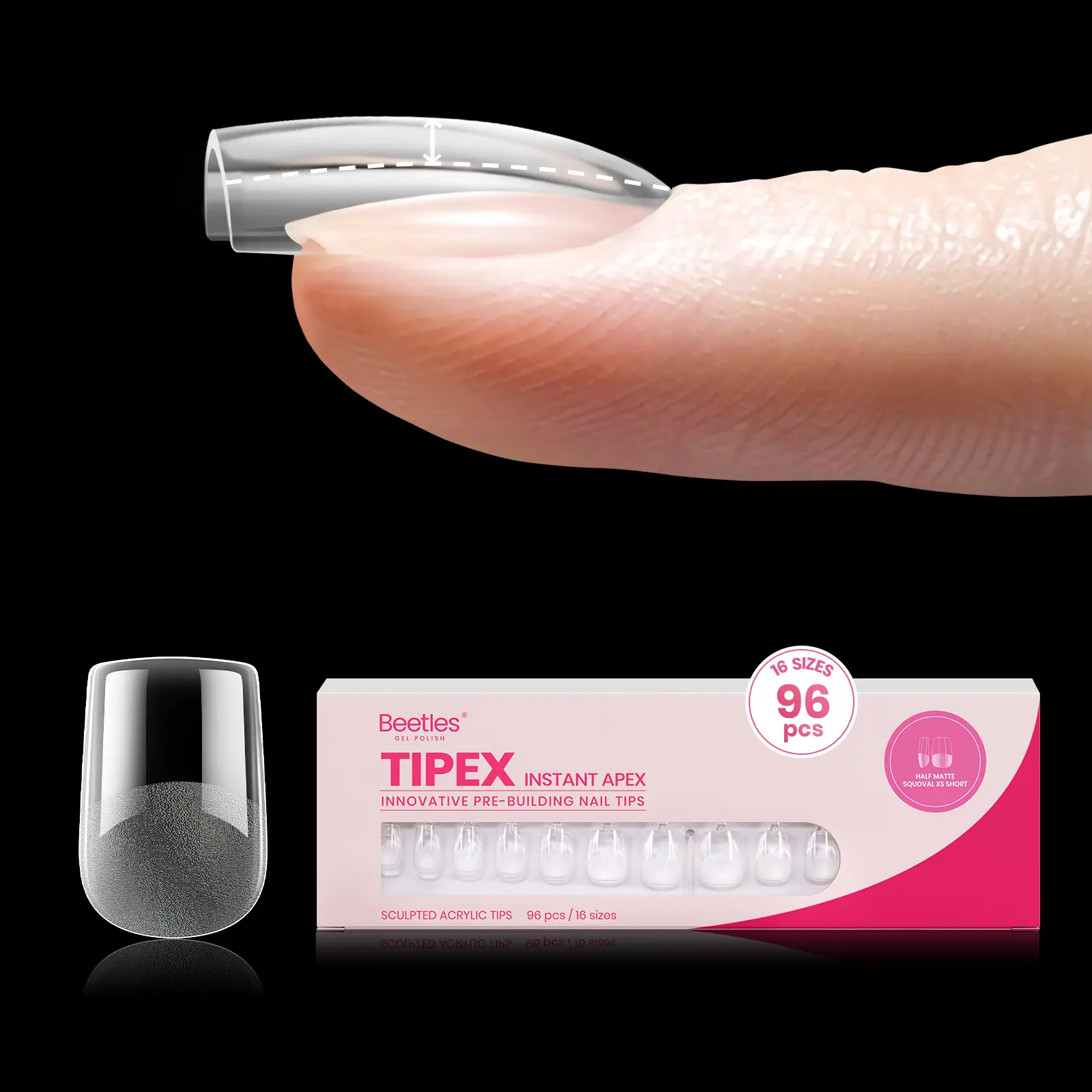 Extra Short Squaoval 16Sizes 96Pcs(Only Tips)