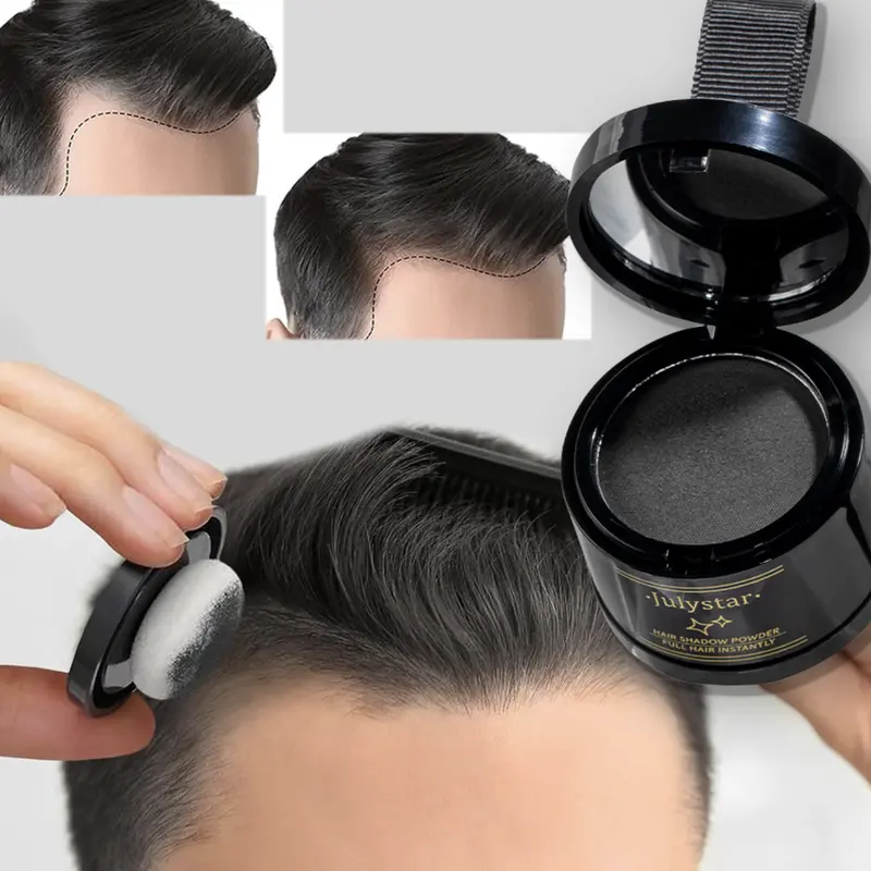 DQFART Hairline Powder - Grey Root Coverage Hair Styling Powder with Built-In Mirror, Natural Hair Color, Durable, No Irritation or Discomfort, Safe for All Skin Types, Compact Portable, Smudge-Proof, Chemical-Free Gentle Formula