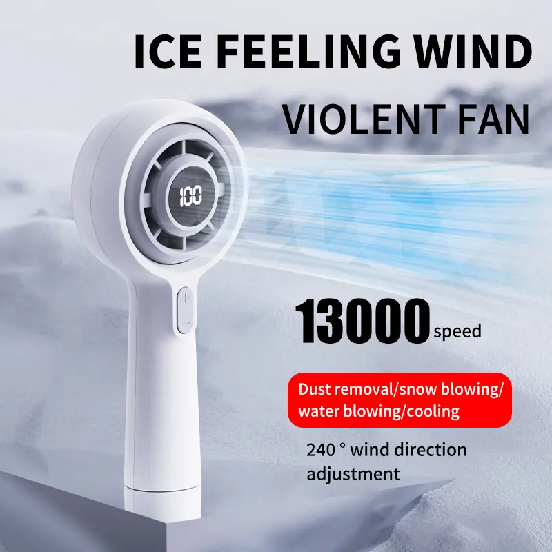 New Portable Handheld Turbo Fan - USB-Rechargeable Cordless Indoor & Outdoor Fan with 23-Hour Battery Life, Turbo Boost Technology, US Plug Compatibility for Staying Cool