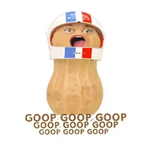 Burnt Peanut Goop Meme Sticker, Screaming Peanut With Helmet, Absurd Humor Desk & Laptop Decor