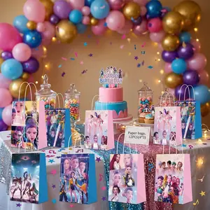 12pcs Kpop Idol Group Pop Stage Style Decorative Packaging Bags Party Favor Fan Gathering Birthday