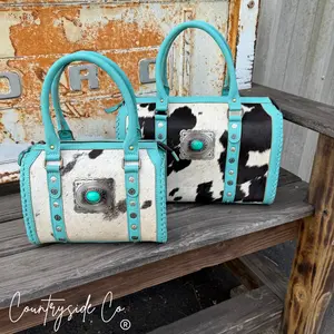 MEMORIAL DAY SALE $70 OFF  Cowhide Turquoise Concho Speedy Bag