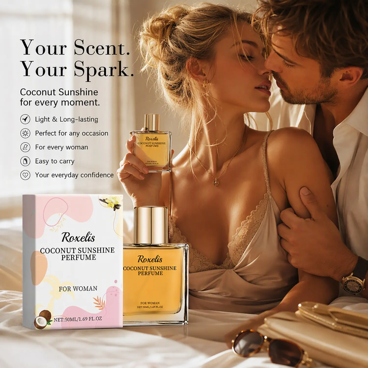 Women's Pheromone Perfume, Infused with Exclusive Pheromone Attraction Formula, Extra Long Lasting All-Day Wear, Tempting Fruity Floral Woody Musk Scent, Specially Designed for Her, Make Him Irresistibly Addicted to You, Share a Wild\50ml1.69oz