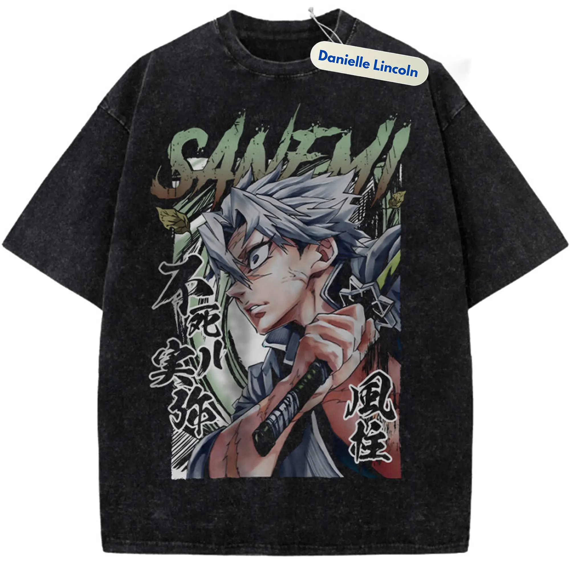 Sanemi Anime Graphic Demon Shirt, Demon Slayer Tee Gift For Fan Manga, Gift For Men, Gift For Women, Crew Neck T-shirt, Trending T-shirt
