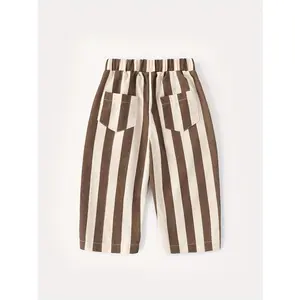 Infant and Toddler Boys and Girls Striped Long Pants with Pockets for Spring, Summer, and Autumn Casual Outings, Perfect for Outdoor